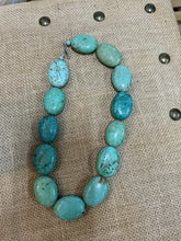 Load image into Gallery viewer, Turquoise chunky Necklace with Sterling Toggle
