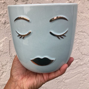 Ceramic womens face planter