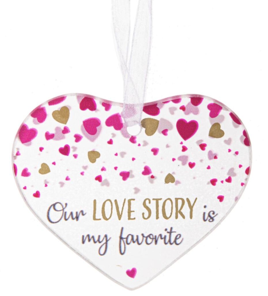 15386 Our Love Story Is My Favorite, Glass Ornament