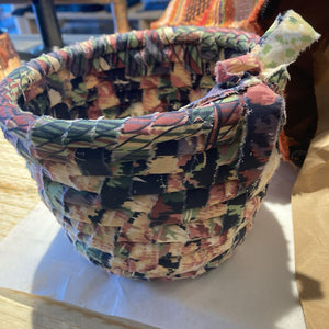 Fabric woven basket or planter