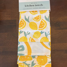 Load image into Gallery viewer, Set of 3 lemon slices cotton kitchen towels RFP
