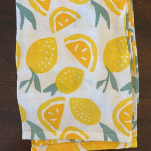 Set of 3 lemon slices cotton kitchen towels RFP