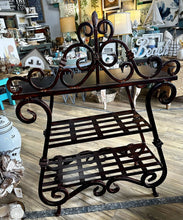 Load image into Gallery viewer, 6784 LaDona Iron Scroll Shelf, Brown, 40&quot;W x 29.5&quot;h x 13.5&quot;D
