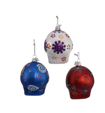 Load image into Gallery viewer, 15218 Sugar Skull Glass Ornament A
