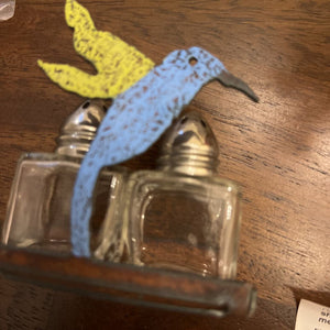 Hummingbird salt and pepper, shaker eco friendly recycled metal Whimsies