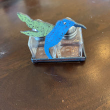 Load image into Gallery viewer, Hummingbird salt and pepper, shaker eco friendly recycled metal Whimsies
