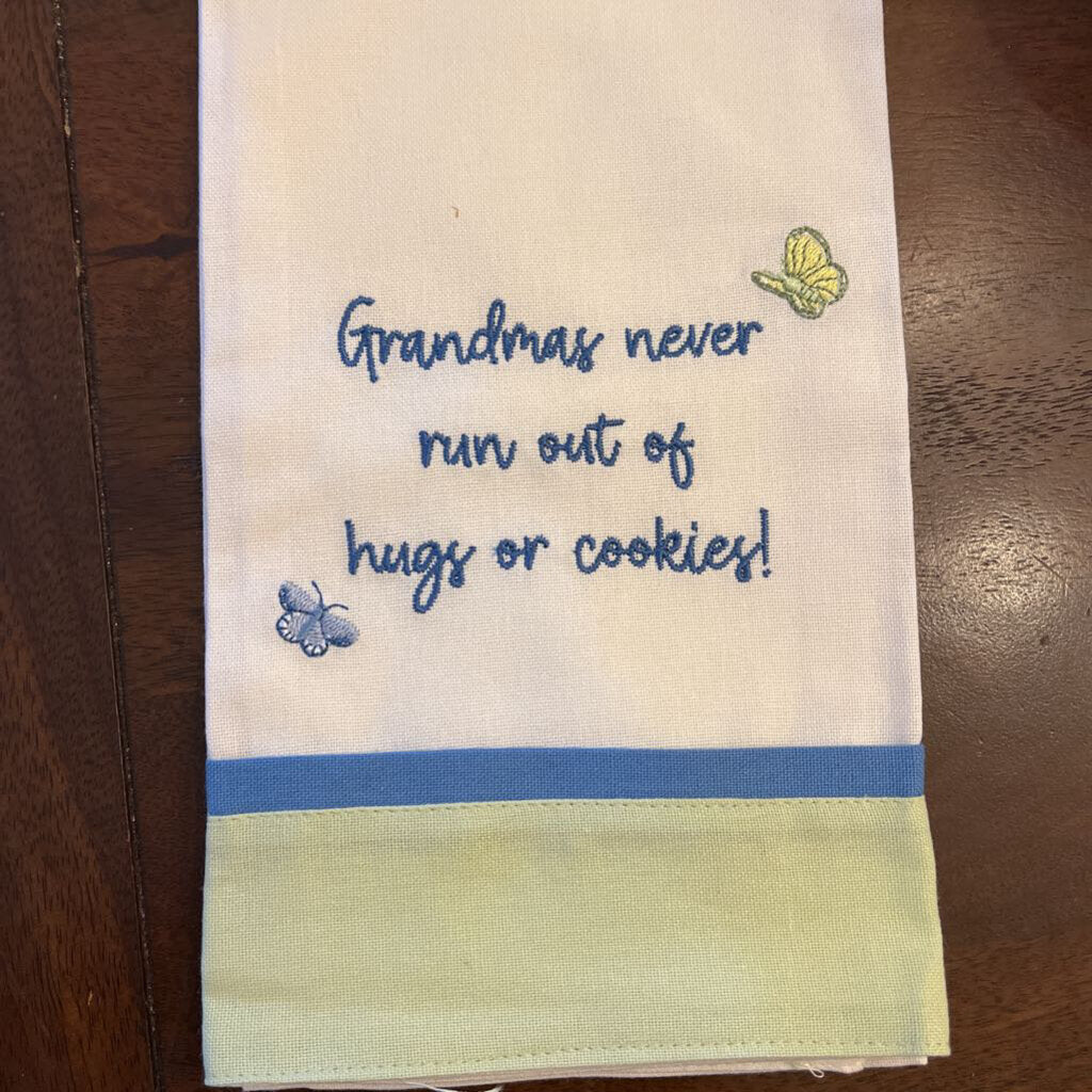 Grandmas Never Run Out Embroidered Dishtowel. Park Designs