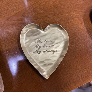 Engraved Brass Heart Dish