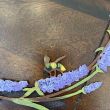 Load image into Gallery viewer, Lavender and bee metal wreath EGD
