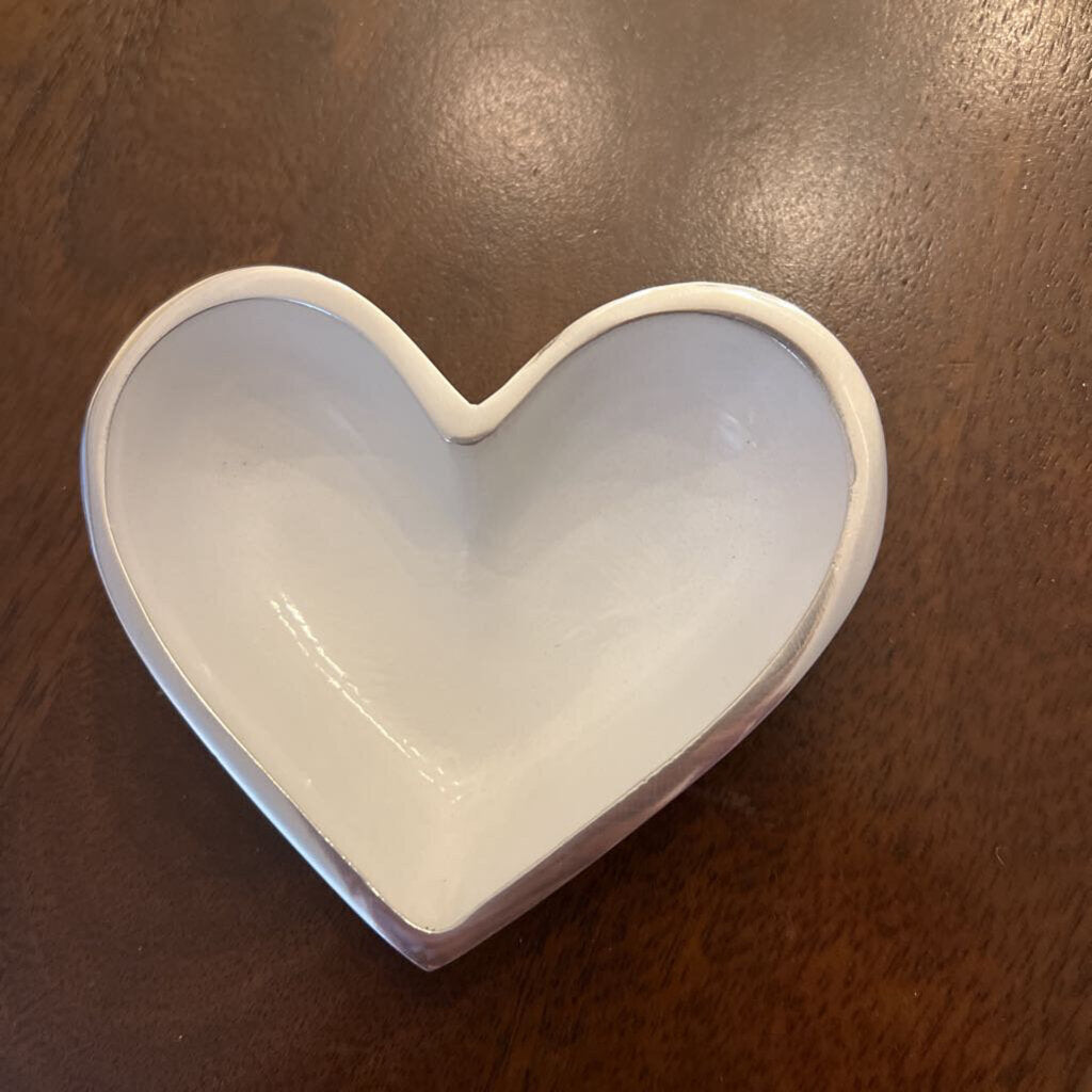 Tiny White Heart Handcrafted of food safe polished aluminum Won't Tarnish chip or break IG