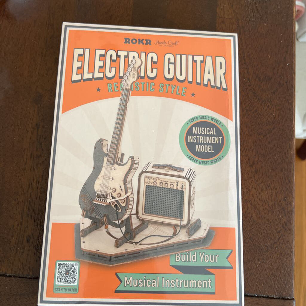 Electric Guitar 3D Laser Cut Wooden Puzzle HC