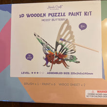 Load image into Gallery viewer, Butterfly 3D Wooden Puzzle with Paint Kit HC
