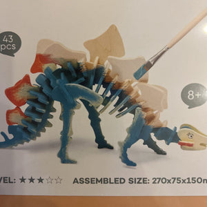 Stegosaurus 3D Wooden Puzzle with Paint Kit HC
