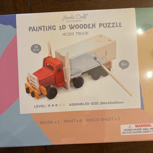 Truck 3D Wooden Puzzle with Paint Kit HC