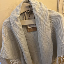 Load image into Gallery viewer, Dove gray and cream blanket wrap DD 2024
