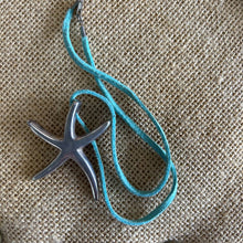 Load image into Gallery viewer, Starfish Aqua Rope Necklace
