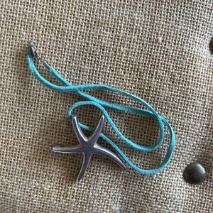 Starfish Aqua Rope Necklace