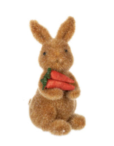 15504C Fuzzy Bunny w/Carrots Figurine