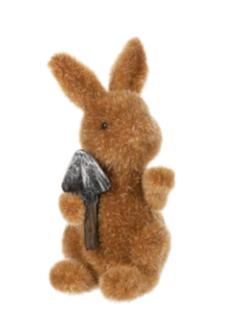 15504S Fuzzy Bunny w/Shovel Figurine