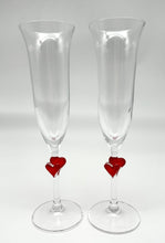Load image into Gallery viewer, 15434 Two Hearts Champagne Glasses-Pair
