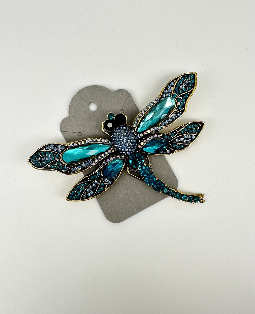 15463 Dragonfly Brooch, Carlsbad Blue