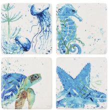Load image into Gallery viewer, 14033 Blue Sea Creature Coasters, Set of 4
