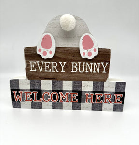 15389 Every Bunny Welcome Here-Wood Block