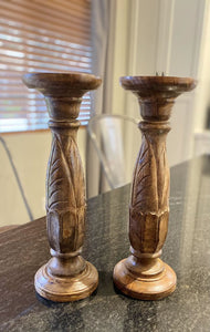 Wooden Candle Holder Set