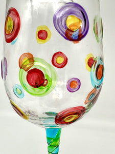 9534 Gala Bright Wine Glass, (Mouth Blown Glass, Handpainted)