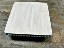 Load image into Gallery viewer, 14740 Square Beaded Cheeseboard w/Legs, White and Blue
