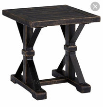 Load image into Gallery viewer, 13361 Distressed Black Breckenridge Wood/Iron End Table 24&quot;x 24&quot; x 24&quot;
