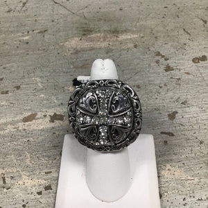 12810 Sil/Crystal ByzantineCross Ring