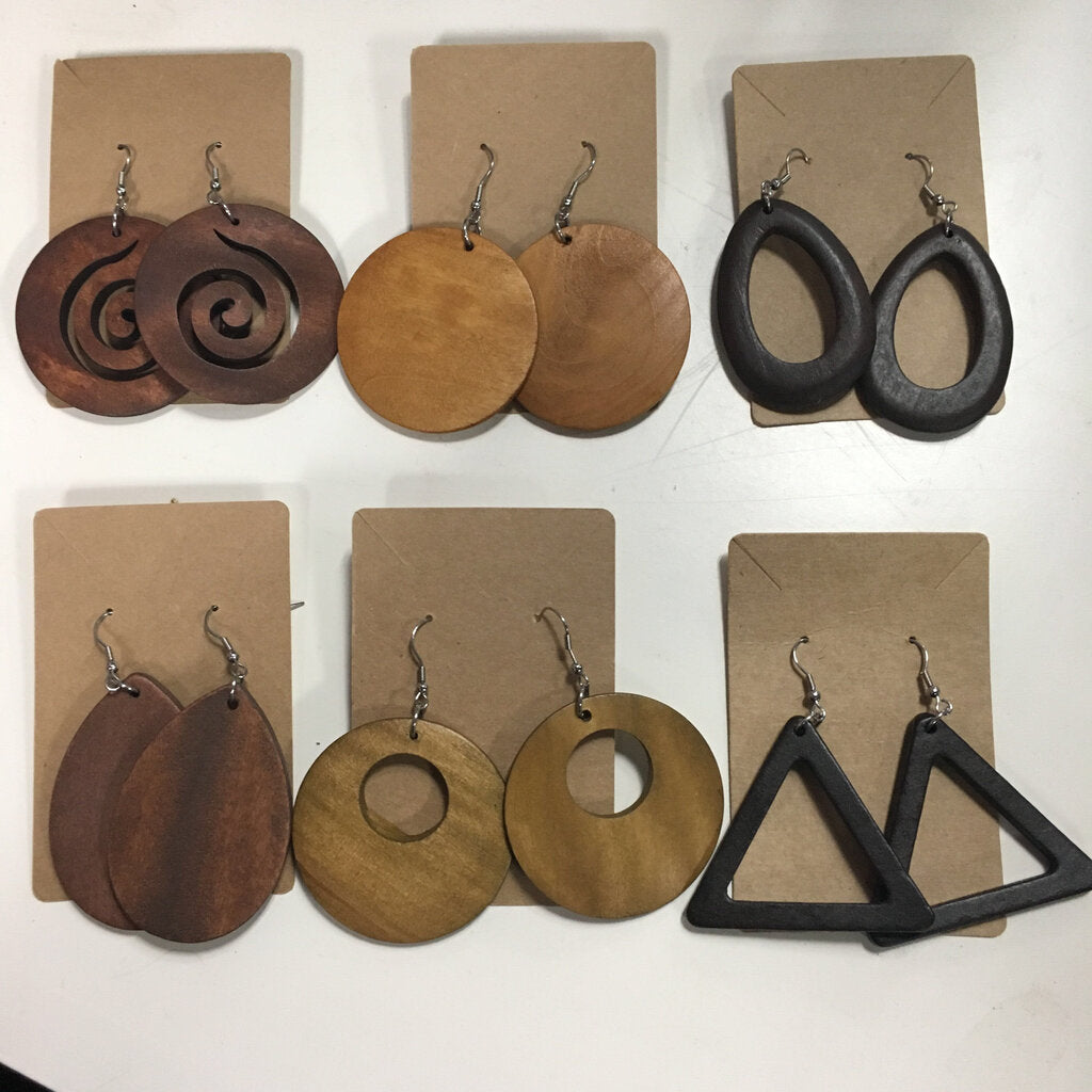 Wood Brown Earrings