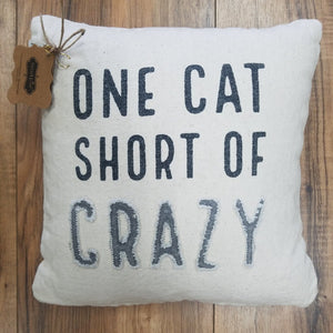 One cat short pillow 10" x 10"