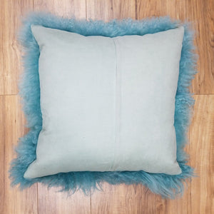 Sheepskin Pillow, Aquamarine-22”