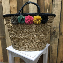 Load image into Gallery viewer, Bay Sky Straw Bag with Tassel Front
