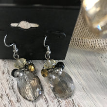 Load image into Gallery viewer, 12482 Crystal Earrings Gold/Black
