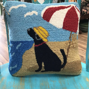 Beach dog hook pillow