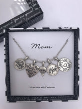 Load image into Gallery viewer, 12815 Silver &quot;Mom&quot; Charm Necklace
