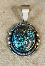 Load image into Gallery viewer, C9 Ray Bennett Sterling Spiderweb Turquoise pendant Navajo
