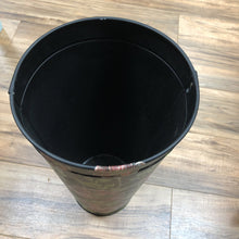 Load image into Gallery viewer, Black Metal Bucket w/ Floral Transfer 20H,9 1/4W

