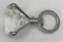 Load image into Gallery viewer, Fancy Diamond Bottle Opener-Silver, Clear Glass, 3.25&quot; x 2&quot;
