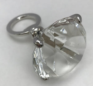 Fancy Diamond Bottle Opener-Silver, Clear Glass, 3.25" x 2"