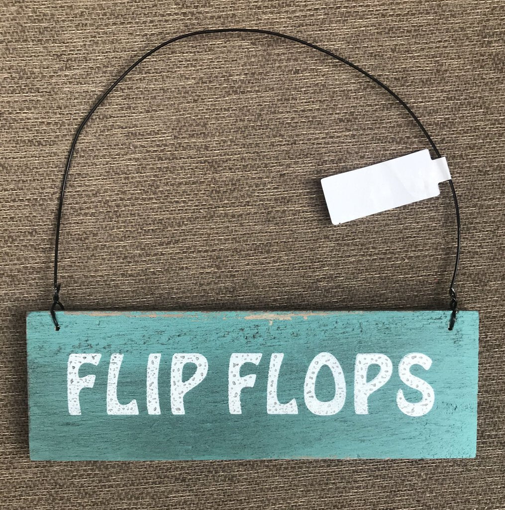 14076-Wood Flip Flops Plaque, 6