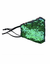Load image into Gallery viewer, Holiday Sequin Face Mask-Red/Green
