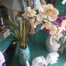 Load image into Gallery viewer, Aqua Ceramic Mason Jar Orchid
