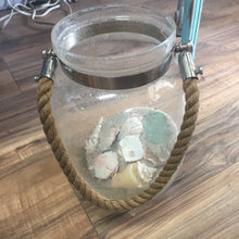 Load image into Gallery viewer, Bubbles Glass Candle Holder With Sand And Shells
