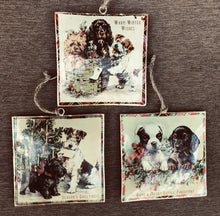 Load image into Gallery viewer, 14162 Christmas Dogs Orn, Metal/Plaid 4.5&quot;
