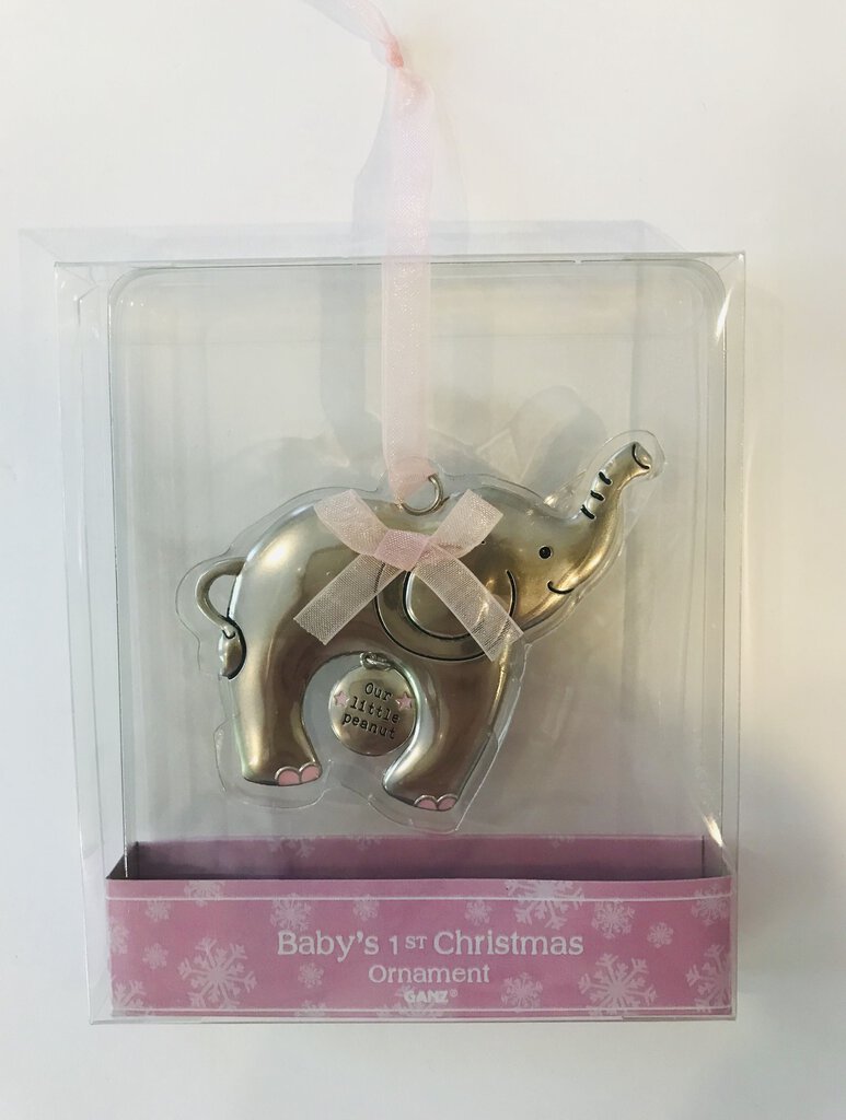 14165 Baby Elephant Ornament, Girl (Boxed)
