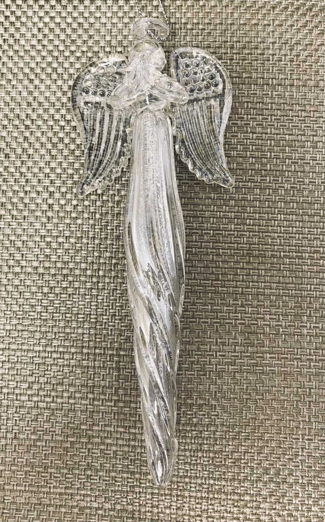 14015 Glass Angel Holding Ornament